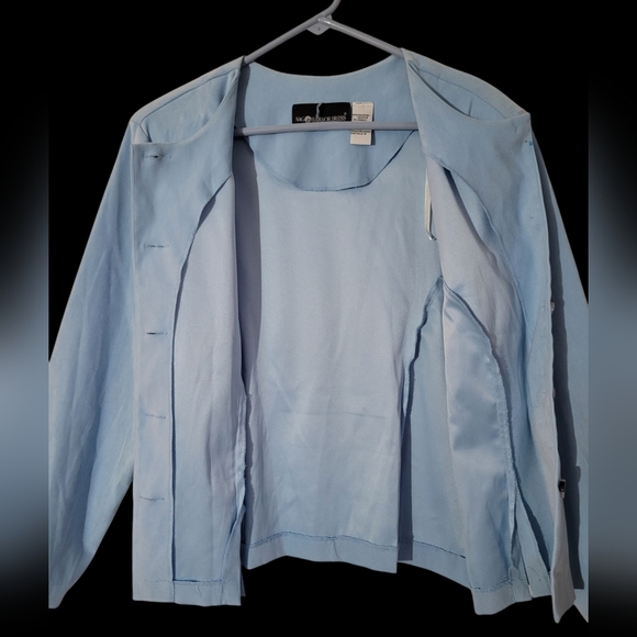 Sag Harbor Sz 18 Light Blue Button Front Lined Blazer - Picture 5 of 8